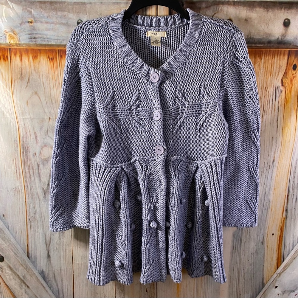 Vertigo Paris Wool Blend XL Button Snap Cardigan